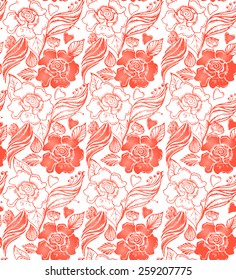 Vector illustration. Seamless pattern.Roses.