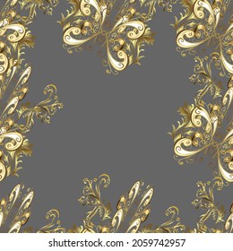 Vector illustration. Seamless. Patterns on beige, gray and brown colors. Abstract luxury background, ornament elegant invitation wedding card, invite, backdrop cover banner illustration.