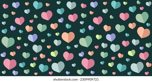 	
Vector illustration Seamless patterns origami hearts. Seamless background with colorful hearts. Design element symbol love Gift wrap, print, cloth, cute background for a card.