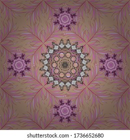 Vector illustration. Seamless pattern.Tropical leaves, jungle leaf, branch tree seamless vector floral pattern background. Nice leaves on beige, pink and neutral colors.