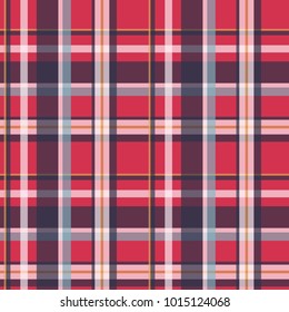 Vector illustration of seamless plaid pattern for women's and men's shirt.