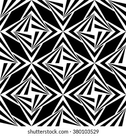 Vector Illustration. Seamless Polygonal Black and White Pattern. Geometric Abstract Background