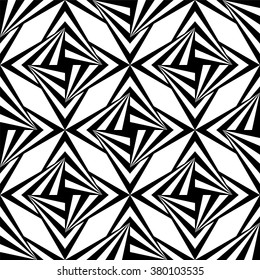 Vector Illustration. Seamless Polygonal Black and White Pattern. Geometric Abstract Background
