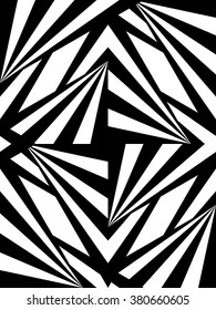 Vector Illustration. Seamless Polygonal Black and White Pattern. Geometric Abstract Background