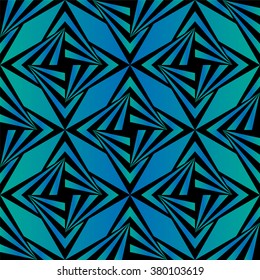 Vector Illustration. Seamless Polygonal Blue and Black Pattern. Geometric Abstract Background