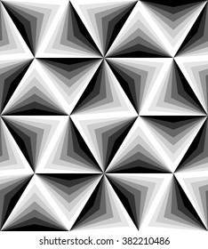 Vector Illustration. Seamless Polygonal Monochrome Pattern. Geometric Abstract Background. Suitable for textile, fabric and packaging