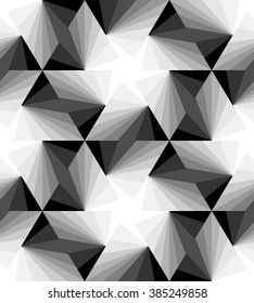 Vector Illustration. Seamless Polygonal Monochrome Pattern. Geometric Abstract Background