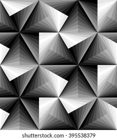 Vector Illustration. Seamless Polygonal Monochrome Pattern. Geometric Abstract Background. Suitable for textile, fabric, packaging and web design.