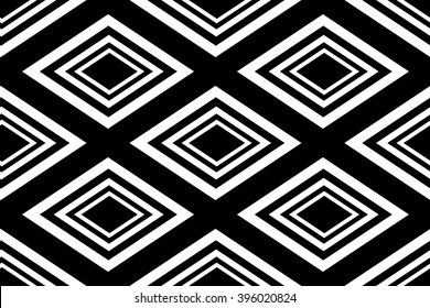 Vector Illustration. Seamless Polygonal Monochrome Diamond Pattern. Geometric Abstract Background. Suitable for textile, fabric, packaging and web design.