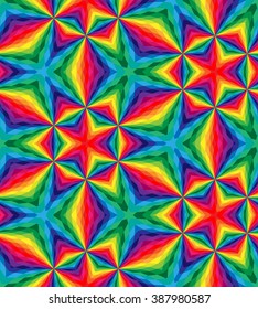 Vector Illustration. Seamless Polygonal  Pattern. Rainbow Geometric Abstract Background. Suitable for textile, fabric and packaging