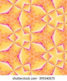 Vector Illustration. Seamless Polygonal  Pattern. Orange Colored Geometric Abstract Background. Suitable for textile, fabric, packaging and web design.