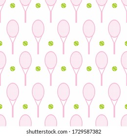 Vector illustration of seamless rackets and balls  pattern