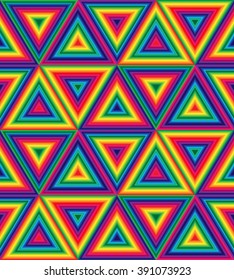 Vector Illustration. Seamless Rainbow Polygonal Pattern. Geometrical Triangle Abstract Pattern. Suitable for textile, fabric and packaging
