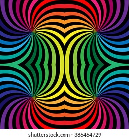 Vector Illustration. Seamless Rainbow Spirals. Geometric Pattern. Suitable for textile, fabric and packaging
