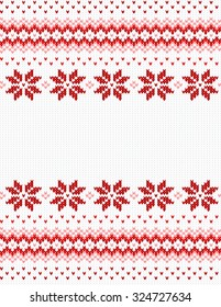 vector illustration of a seamless red and white knitted background