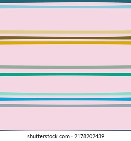 Vector illustration of seamless repeat of hand drawn organic horizontal stripes.