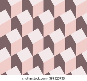 Vector Illustration Of A Seamless Repeating Pattern Of Isometric House. The Texture Of The Fabric For Clothes