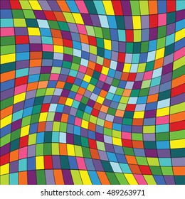 Vector illustration of a seamless repeating pattern abstract in the form of multi-colored squares