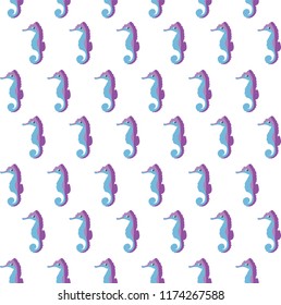 vector illustration of seamless seahorse background. nature abstract.