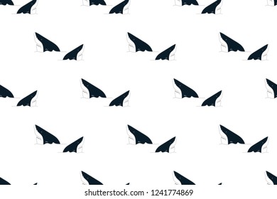 Vector illustration of seamless shark, creative repeating of texture for printing, wrapping, wallpaper, fabric, and textile.