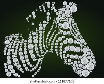 Vector illustration of seamless shiny diamond zebra , eps 10