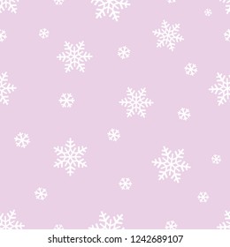 Vector illustration seamless snowflake pattern, pink background