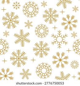 Vector illustration of seamless snowflakes pattern for Christmas theme.