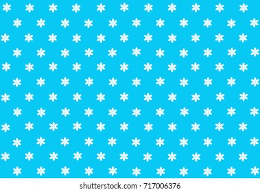 Vector  illustration of seamless snowflakes pattern on blue background for Christmas theme
