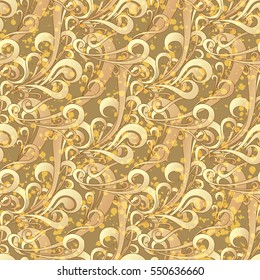 Vector illustration of seamless square golden vintage color pattern with splashes