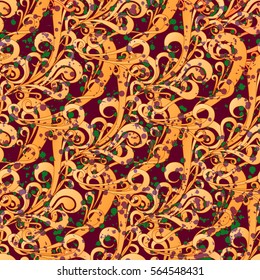 Vector illustration of seamless square vintage color pattern with splashes