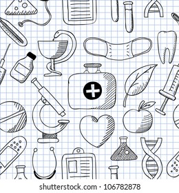 Vector illustration of seamless structure on Medicine