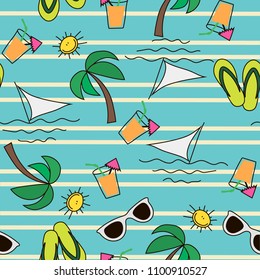 Vector illustration. Seamless summer pattern.