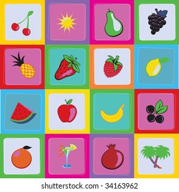 Vector Illustration of Seamless sweet and juicily Fruit Background