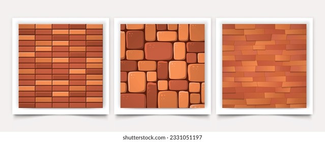 Vector illustration of seamless texture of a cartoon bricks wall art card or background design