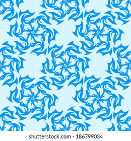 Vector illustration of seamless texture with decorative ornaments.