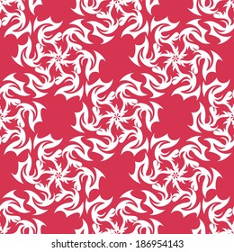 Vector illustration of seamless texture with decorative ornaments.