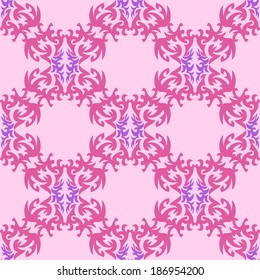 Vector illustration of seamless texture with decorative ornaments.