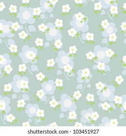 Vector illustration of a seamless texture with flowers