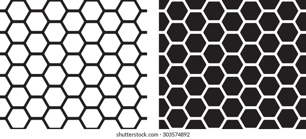 Vector illustration  of seamless texture of honeycomb in black and white colors