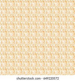 Vector illustration seamless texture of orange lines with a gradient interlacing in an abstract pattern and five-pointed stars of a small size on a white background.
