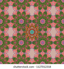 Vector illustration. Seamless Tony fabric pattern. Cute Floral pattern in the small flower. Fashionable fabric pattern.