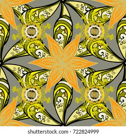 Vector illustration. Seamless Tony fabric pattern. Cute Floral pattern in the small flower. Fashionable fabric pattern.