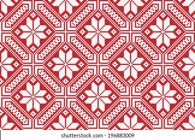 Vector illustration of seamless traditional national embroidered pattern