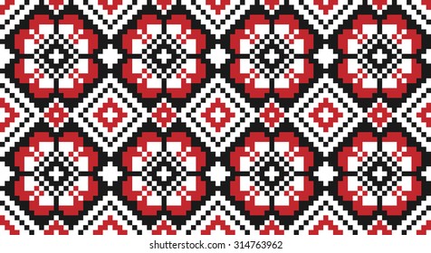 Traditional Romanian Folk Art Knitted Embroidery Stock Vector (Royalty ...