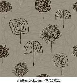 Vector illustration of seamless. Trees. graphics.