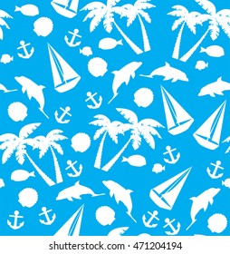 vector illustration of seamless tropical background
