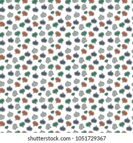 Vector illustration. Seamless Valentine':s Day with watercolor heart outlines. Big and small hearts with swirls in white, gray and neutral colors.
