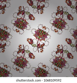Vector illustration. Seamless Valentine':s with elements. Heart pattern.