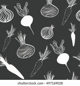 Vector illustration of seamless. Vegetables. graphics.