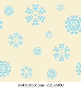 Vector illustration: seamless vintage background with snowflakes